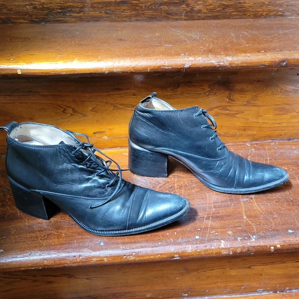Vintage Gianni Bravo Women's Leather Ankle Boots/Shoes-37 1/2-U S Size 7